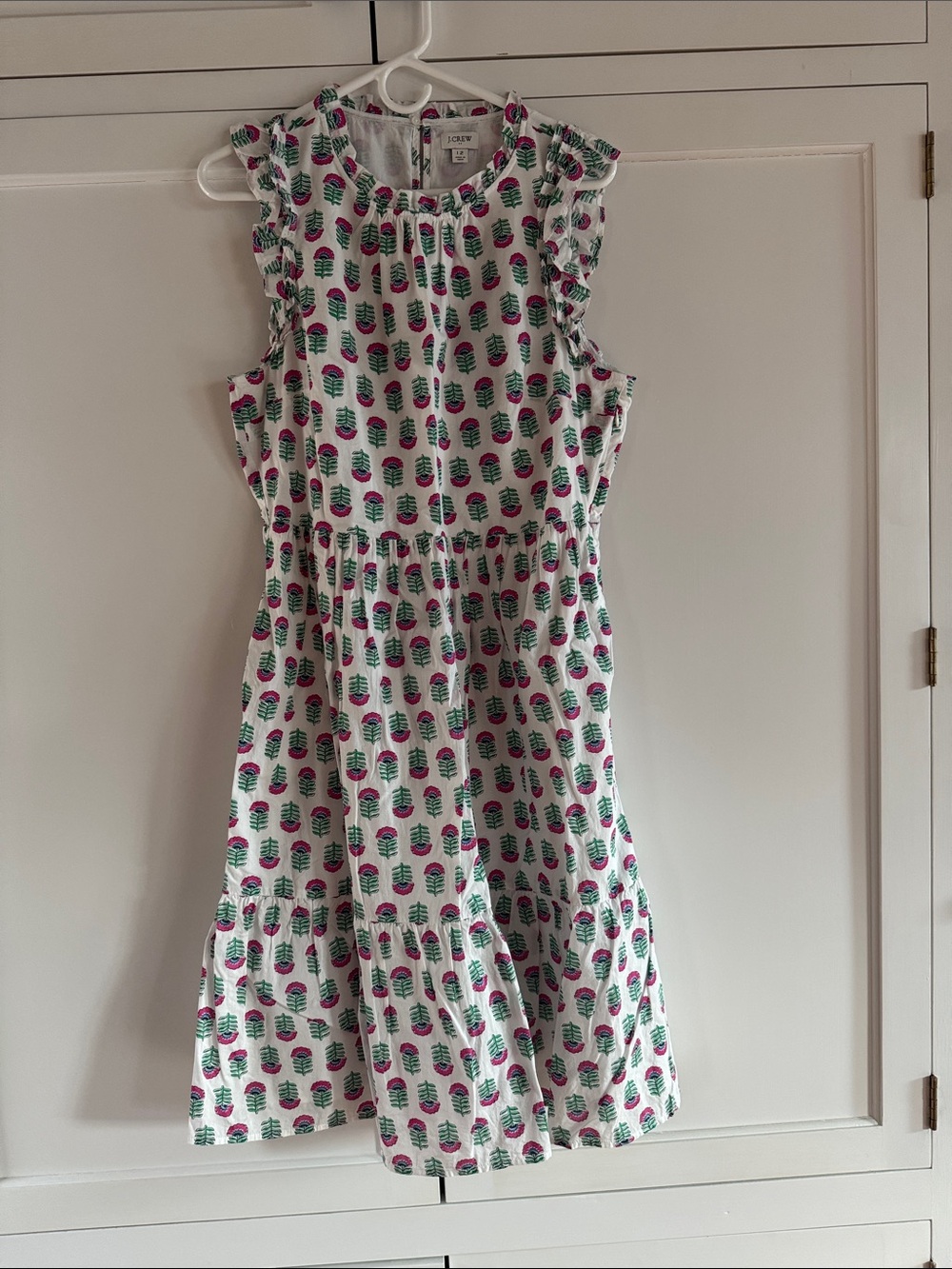 J. Crew  Dress with Pink and Green Block Print